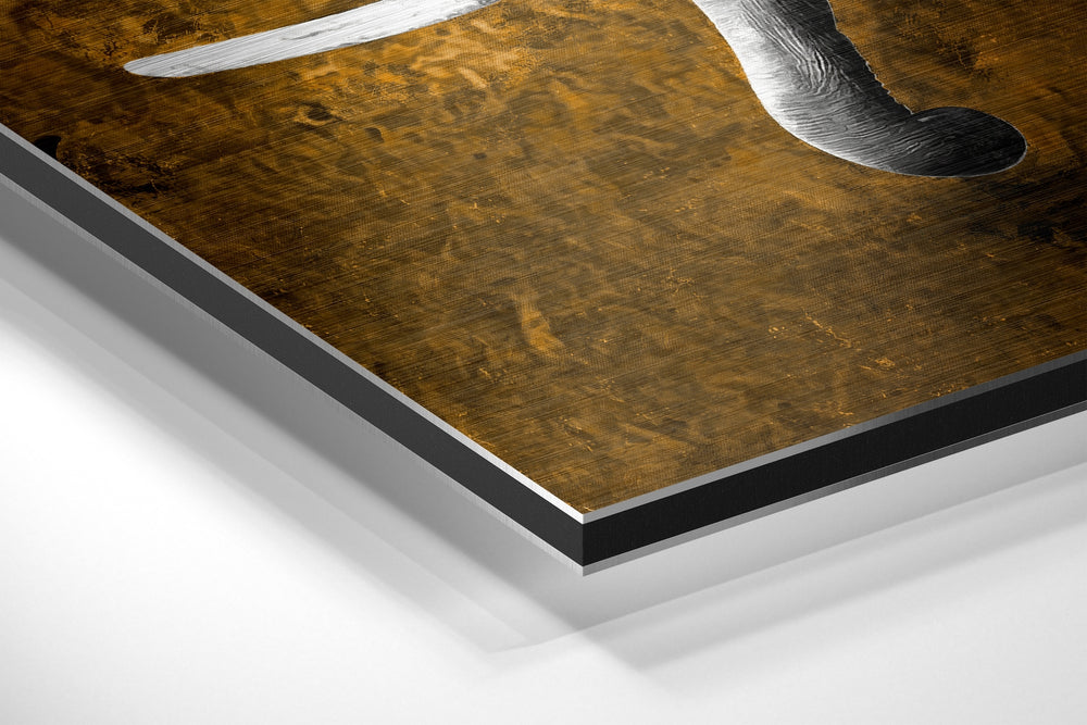 Elephant Brushed Aluminium Dibond Wall Art.