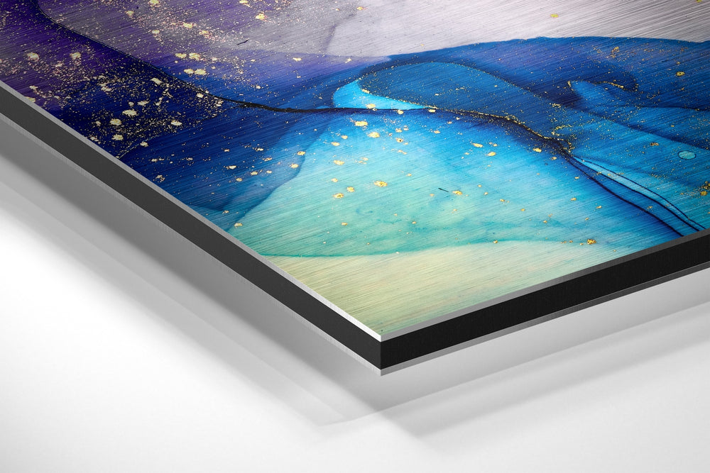 Purple Wave Brushed Aluminium Dibond Wall Art.