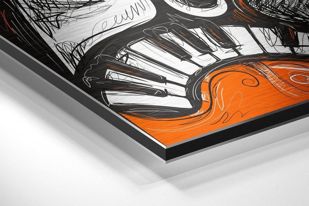 Cubist Style Brushed Aluminium Dibond Wall Art