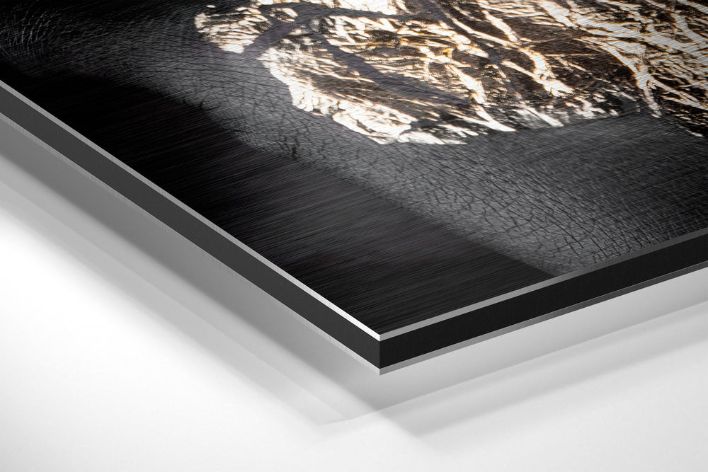 Golden Woman Brushed Aluminium Dibond Wall Art.