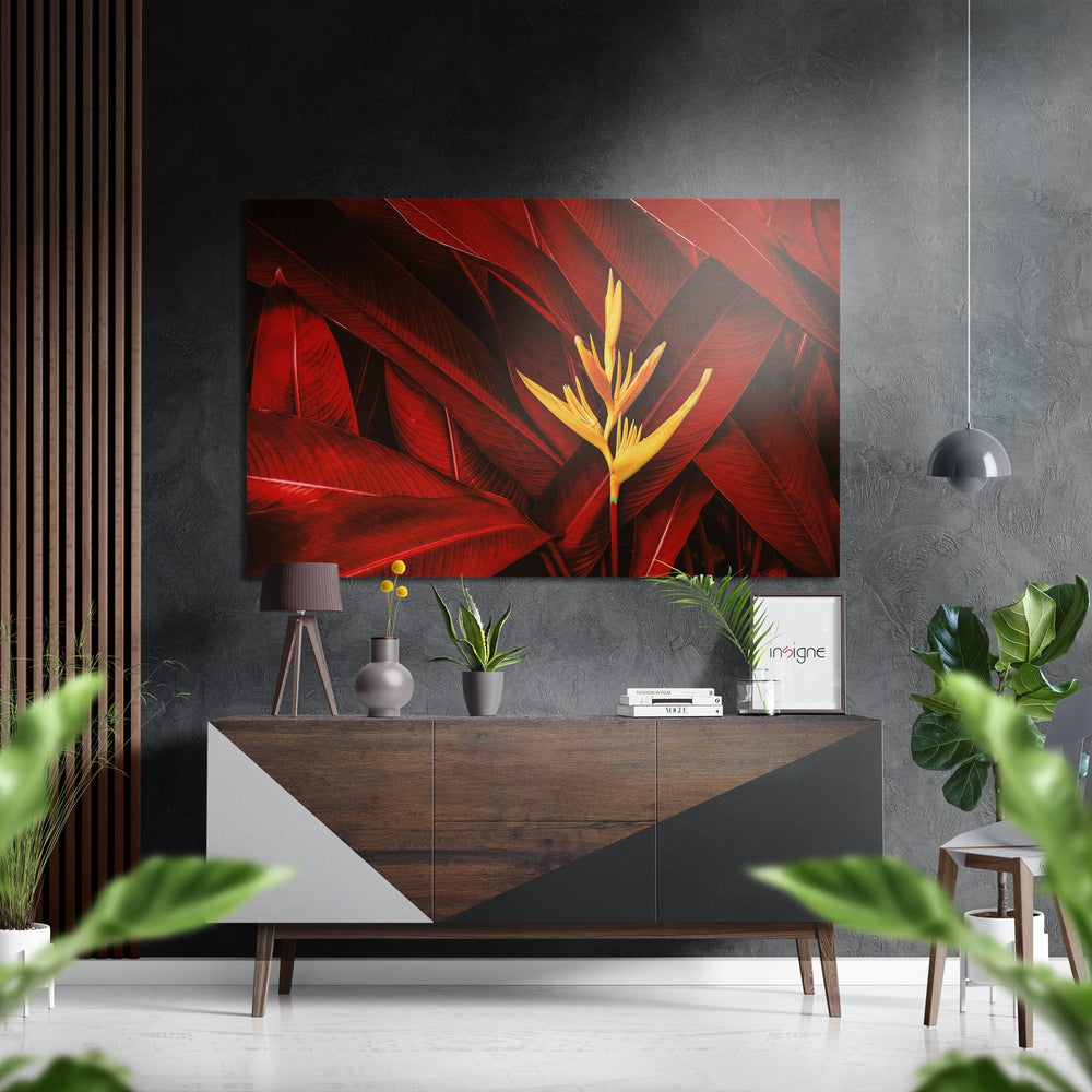 Leaves Brushed Aluminium Dibond Wall Art.