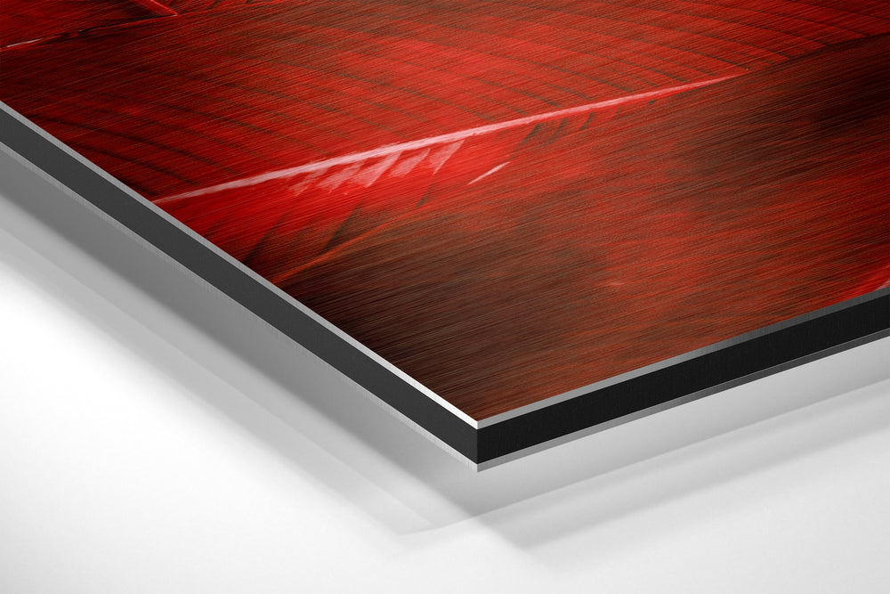 Leaves Brushed Aluminium Dibond Wall Art.