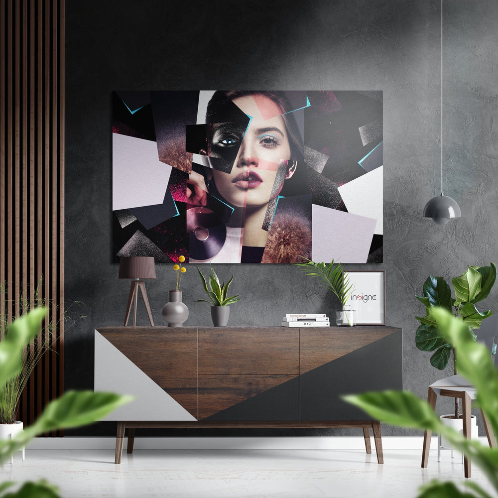 Patchwork Women Brushed Aluminium Dibond Wall Art.