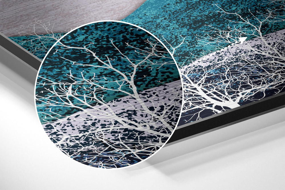 Wave Mountains Brushed Aluminium Dibond Wall Art.
