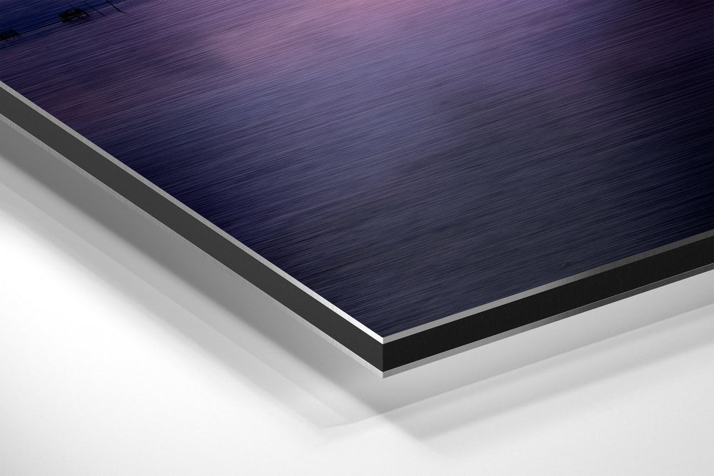 Sunset at the Lake Brushed Aluminium Dibond Wall Art.