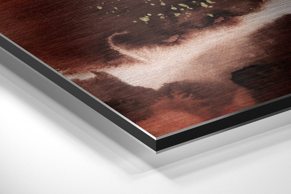 Abstract Brushed Aluminium Dibond Wall Art.
