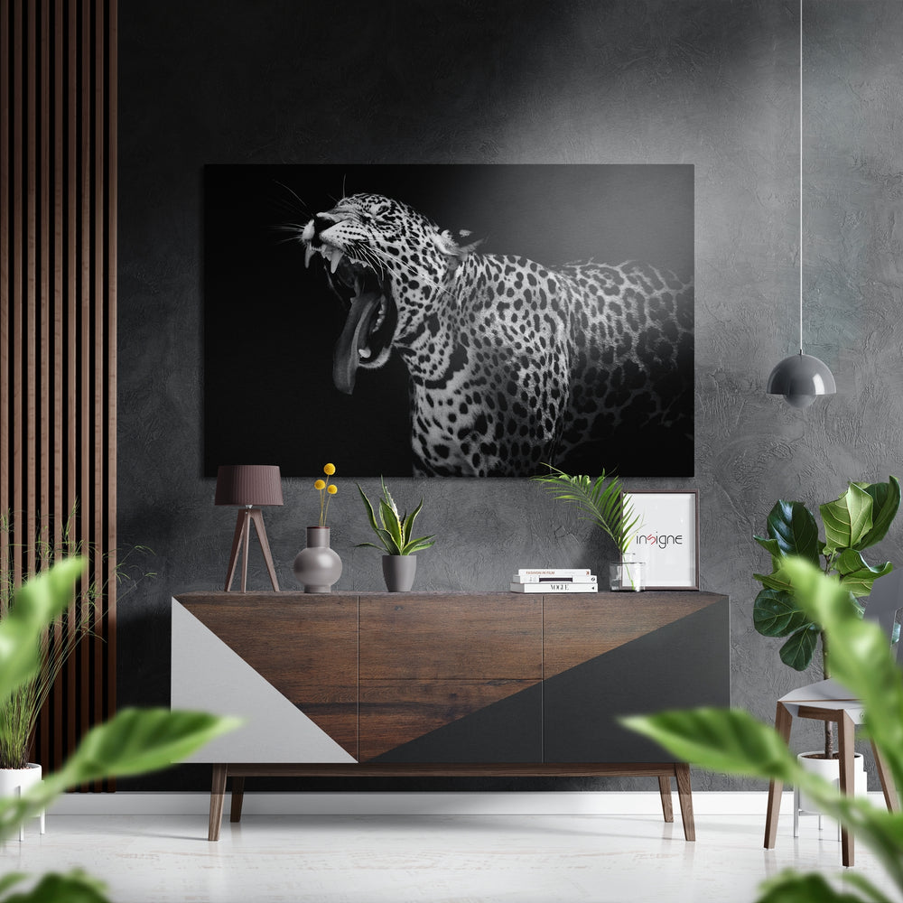 Leopard Brushed Aluminium Dibond Wall Art.