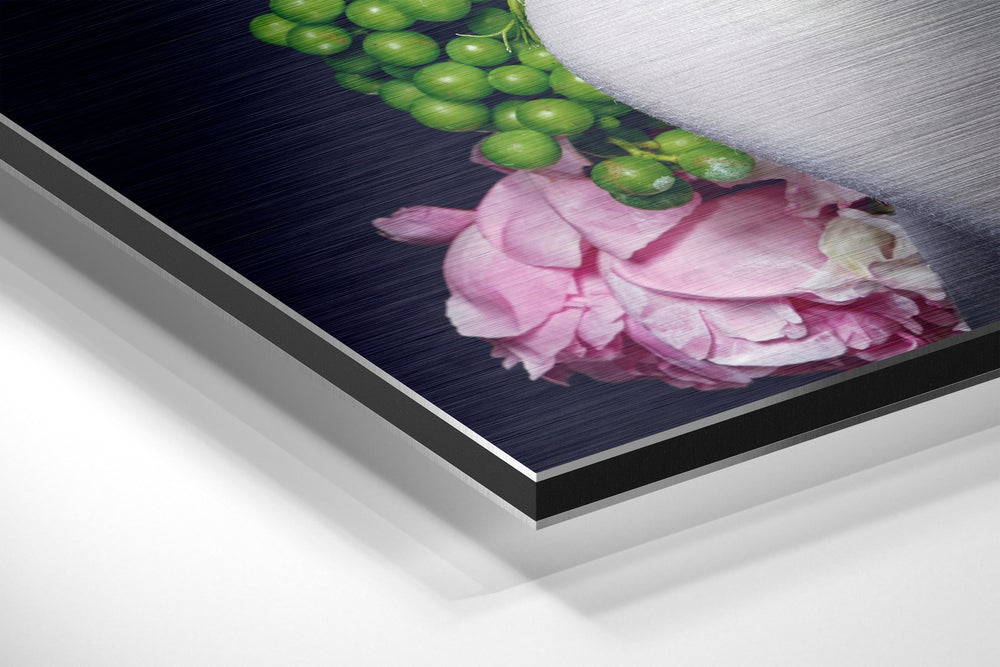 Women in Flowers Brushed Aluminium Dibond Wall Art.