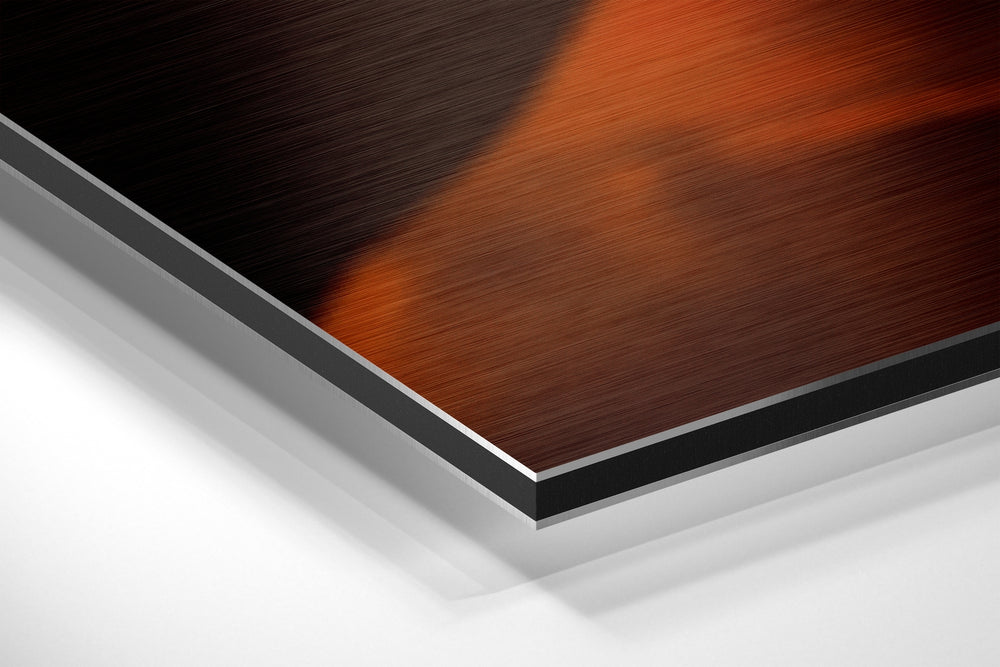 Red Smoke Brushed Aluminium Dibond Wall Art.