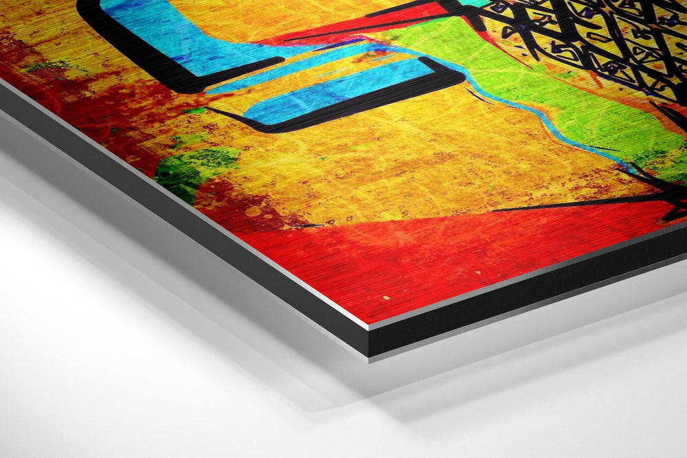 Cubist Style Brushed Aluminium Dibond Wall Art