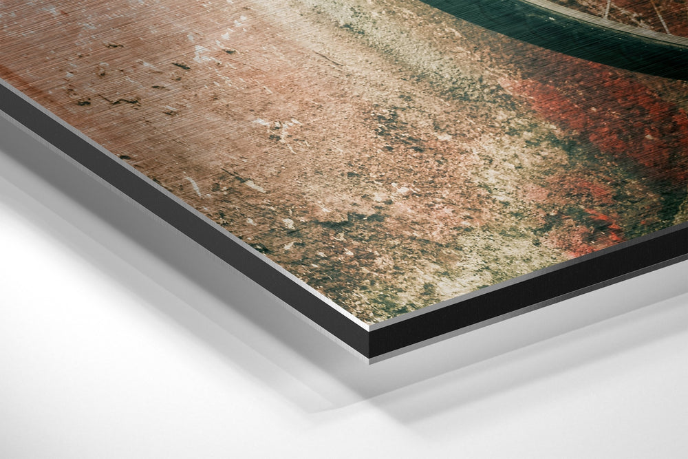 Retro Bcycle Brushed Aluminium Dibond Wall Art.