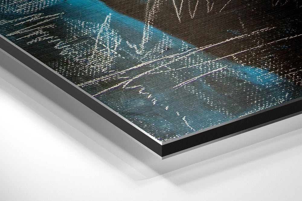 Man at the Corner Brushed Aluminium Dibond Wall Art.