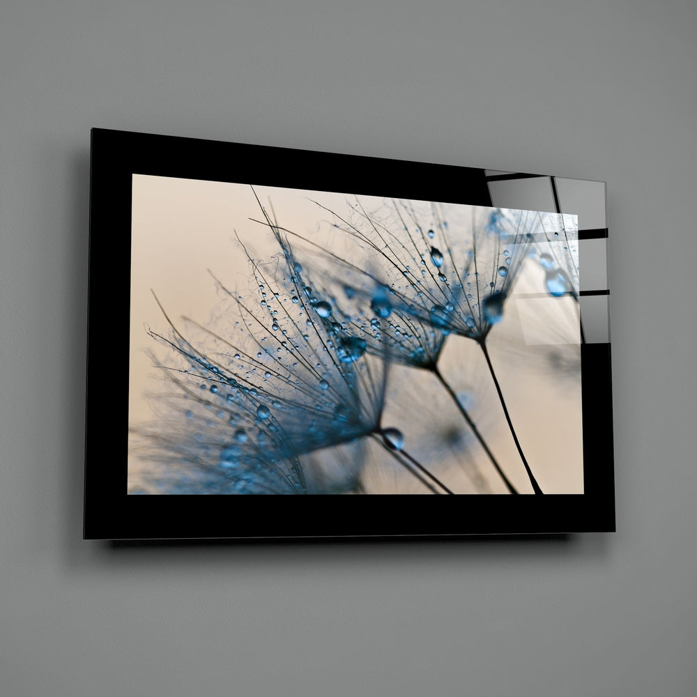 Editorial-photo panel bringing botanical calm to a reading nook