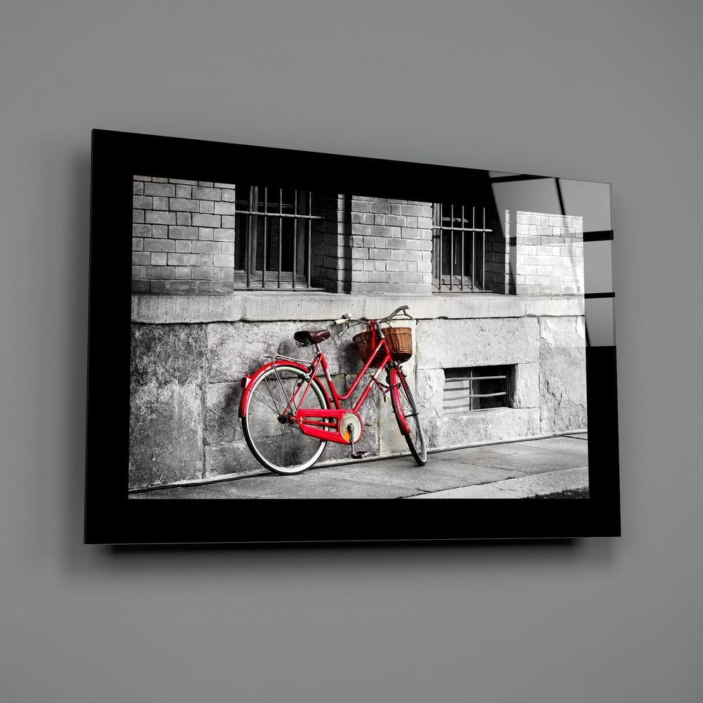 Selective-color panel bringing scarlet flair to a reading nook