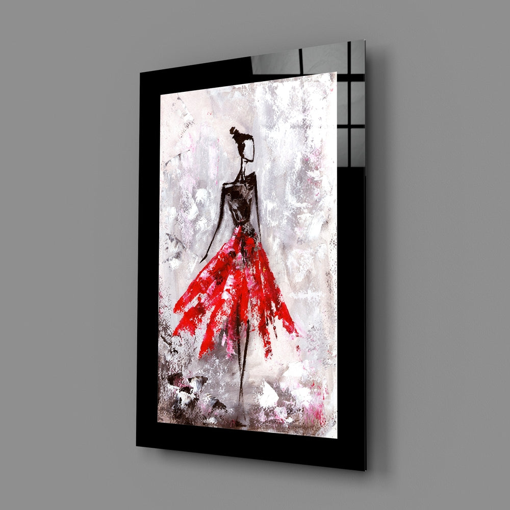 Palette-knife panel bringing painterly heat to a powder room