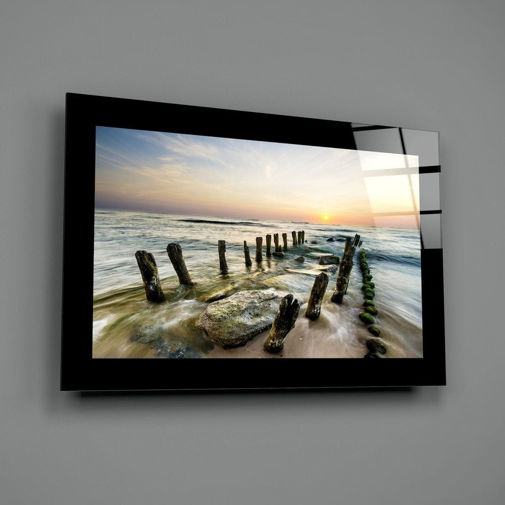 Long-exposure panel bringing coastal calm to a coastal cottage