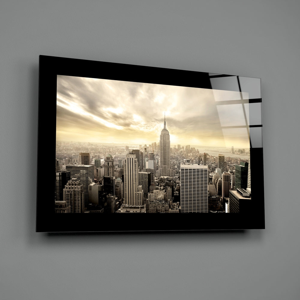 Editorial-photo panel bringing urban warmth to a man cave