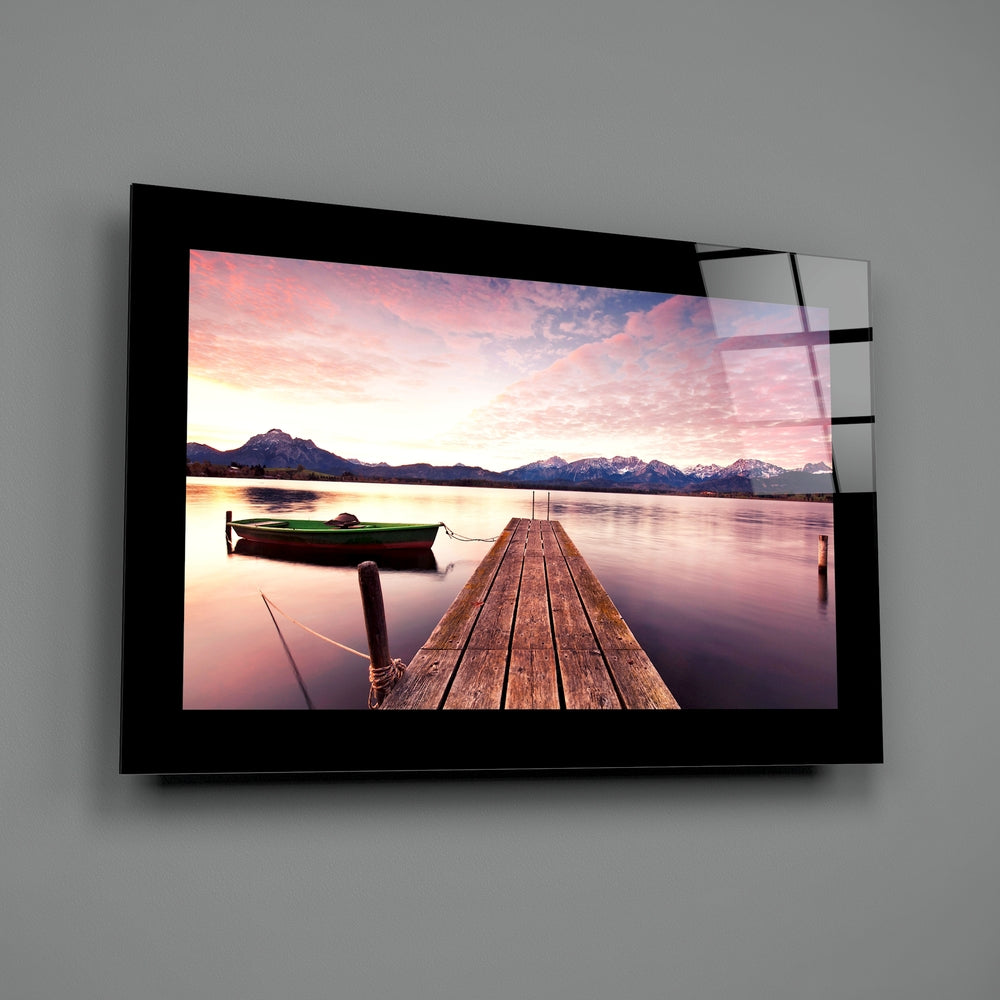 Editorial-photo panel bringing alpine calm to a coastal cottage