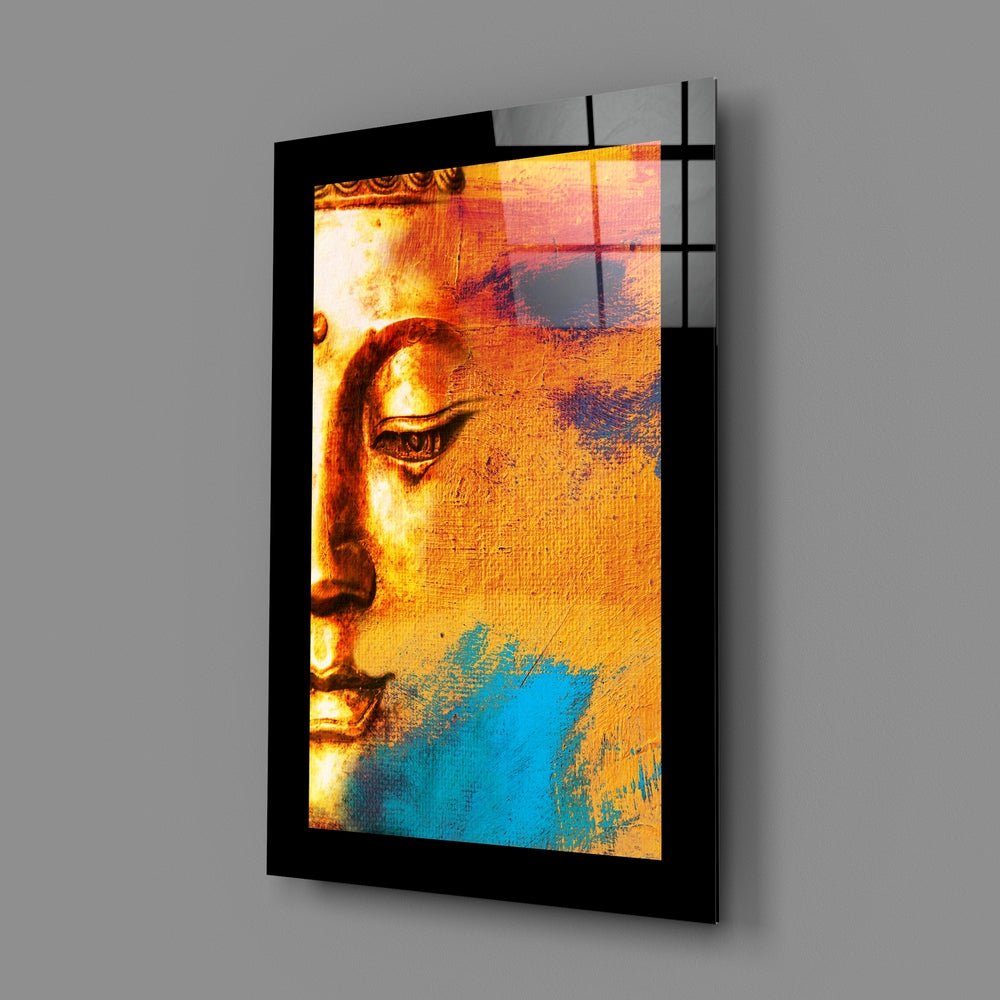 Painterly panel bringing zen poise to a yoga studio