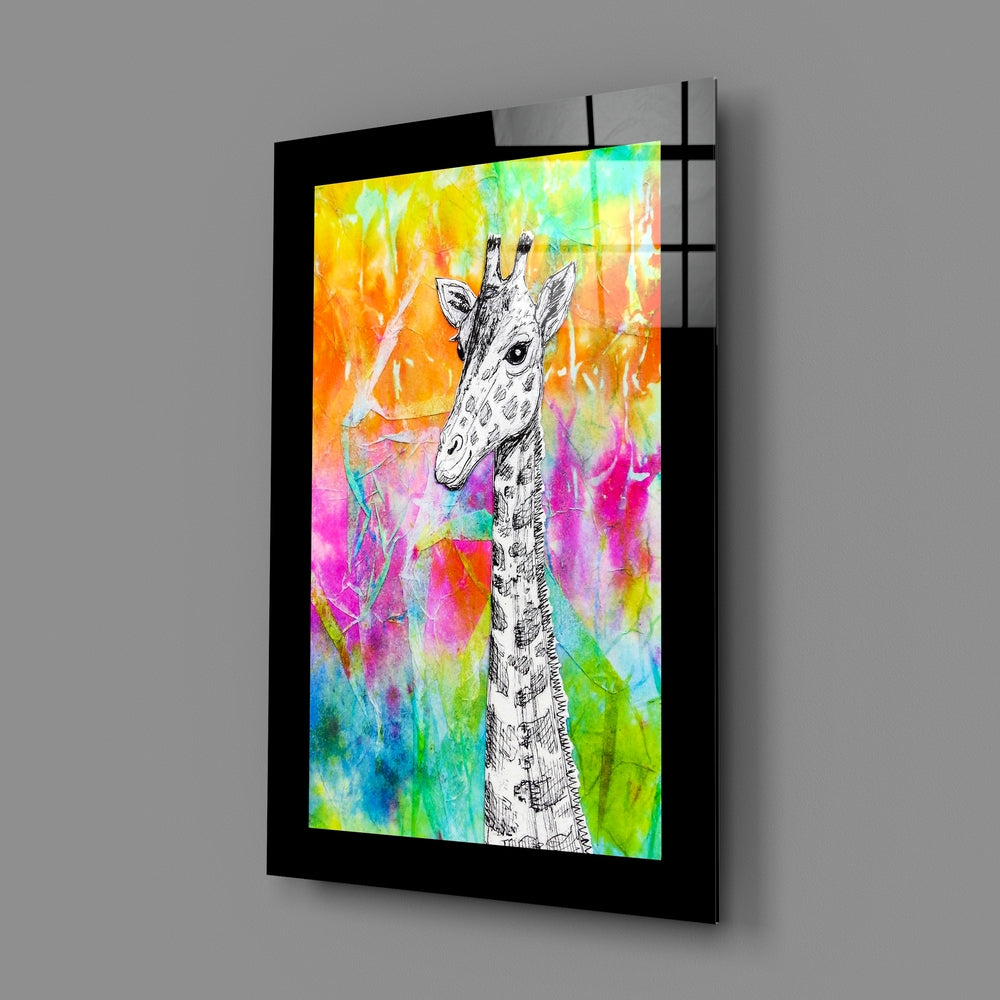 Mixed-media panel bringing chromatic flair to a creative studio