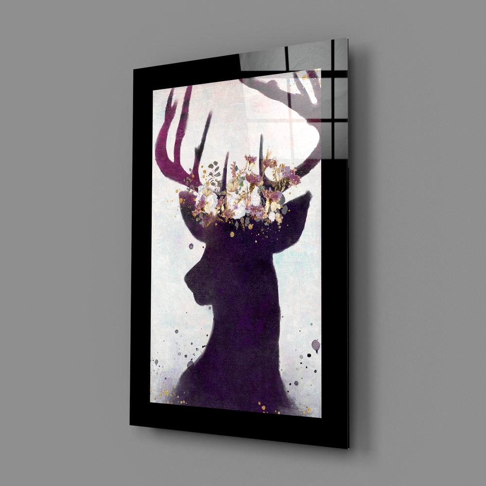 Painterly panel bringing romantic poise to a powder room
