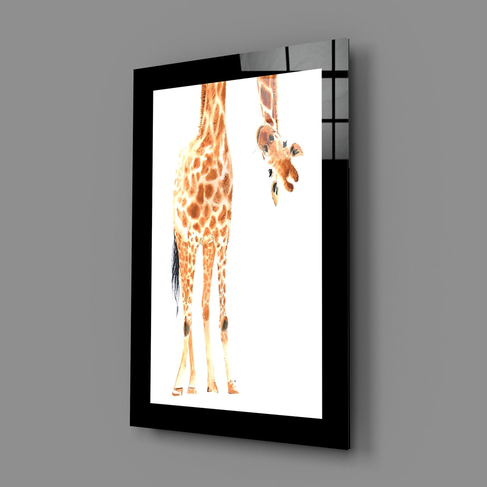 Minimal-watercolor panel bringing whimsical charm to a bedroom