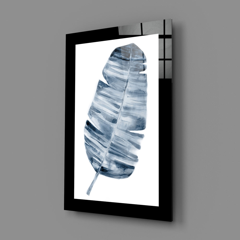 Minimal-watercolor panel bringing botanical calm to a bathroom