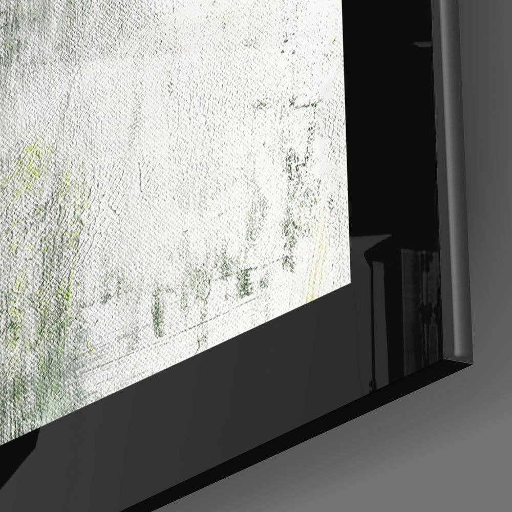 Green and Green close-up showing chartreuse column and pearl impasto