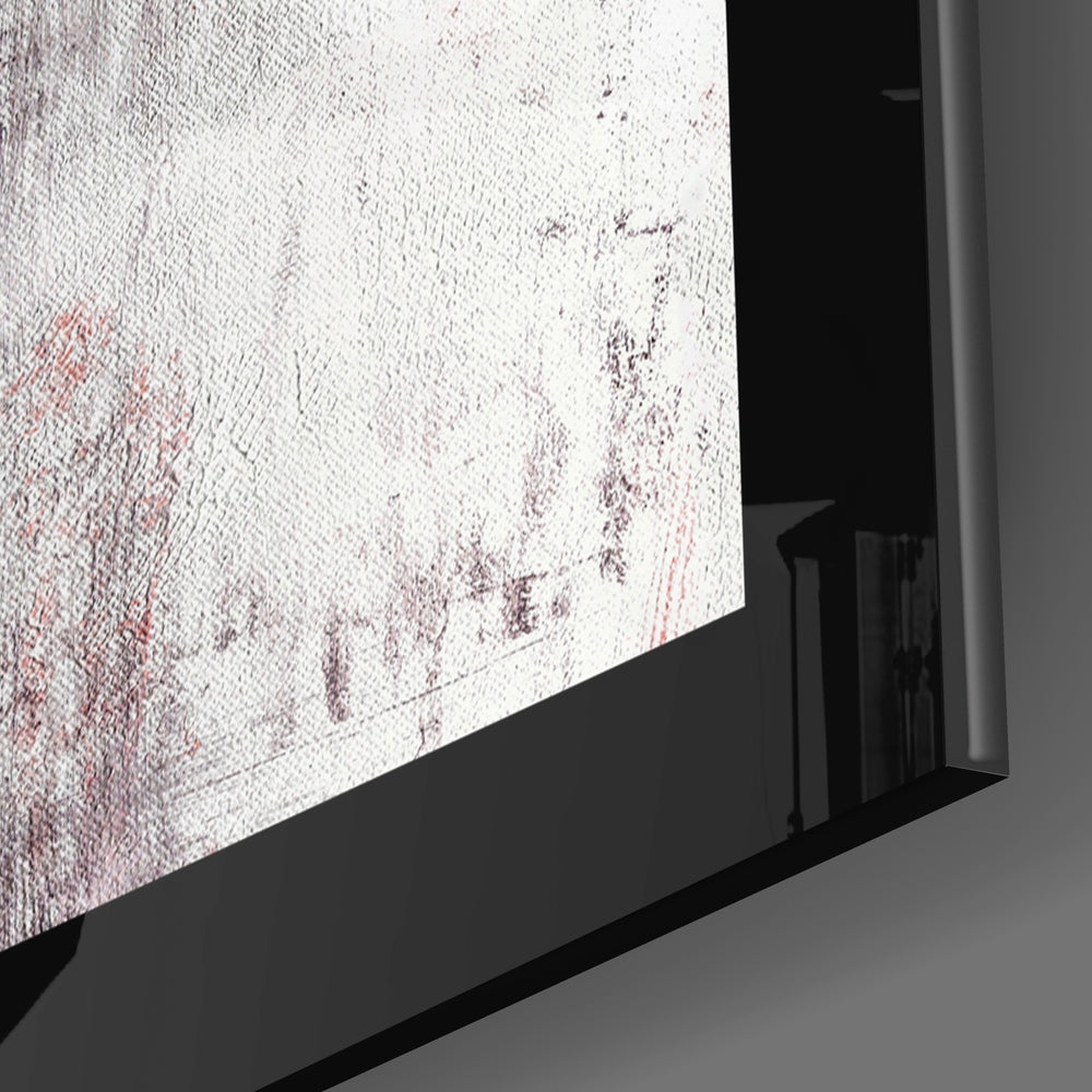 Red and Red close-up showing scarlet column and pearl impasto