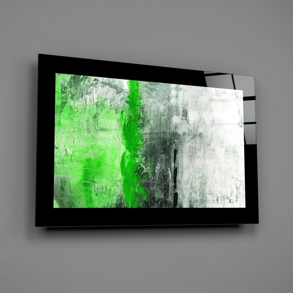 Oil-painting panel bringing painterly poise to a bedroom