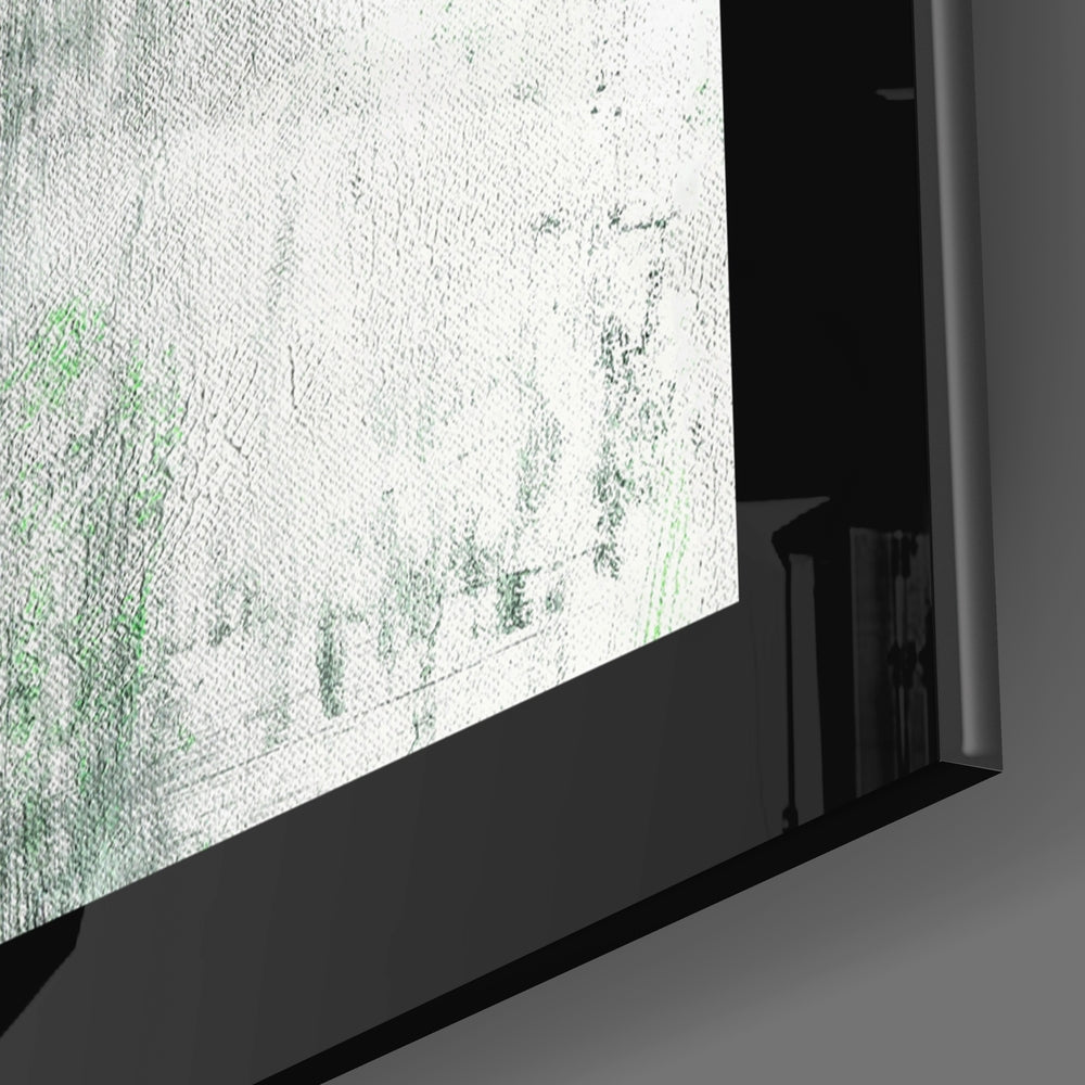 Green and Green close-up showing emerald column and pearl impasto