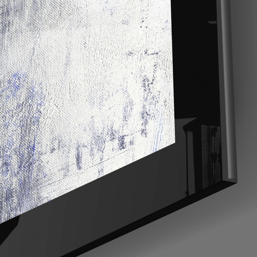 Abstract Blue close-up showing cobalt column and pearl impasto