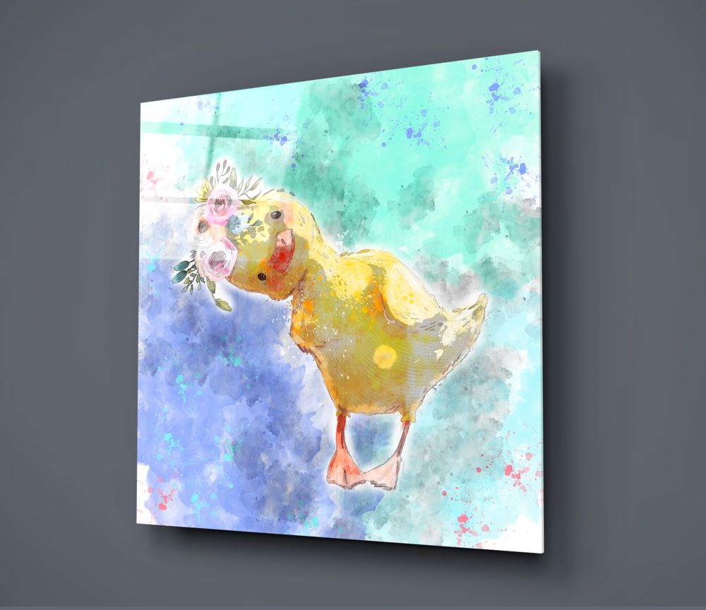 Duckling Glass Wall Art.