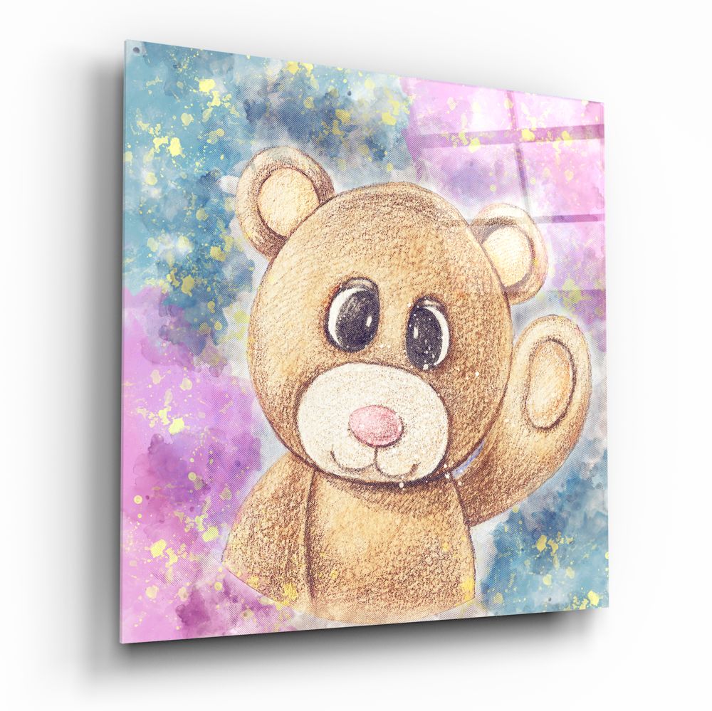 Teddy Bear Glass Wall Art.