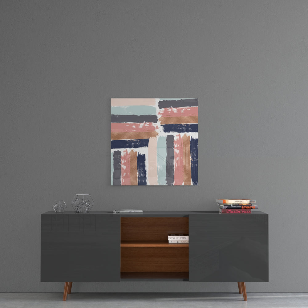 Brush Marks Glass Wall Art.