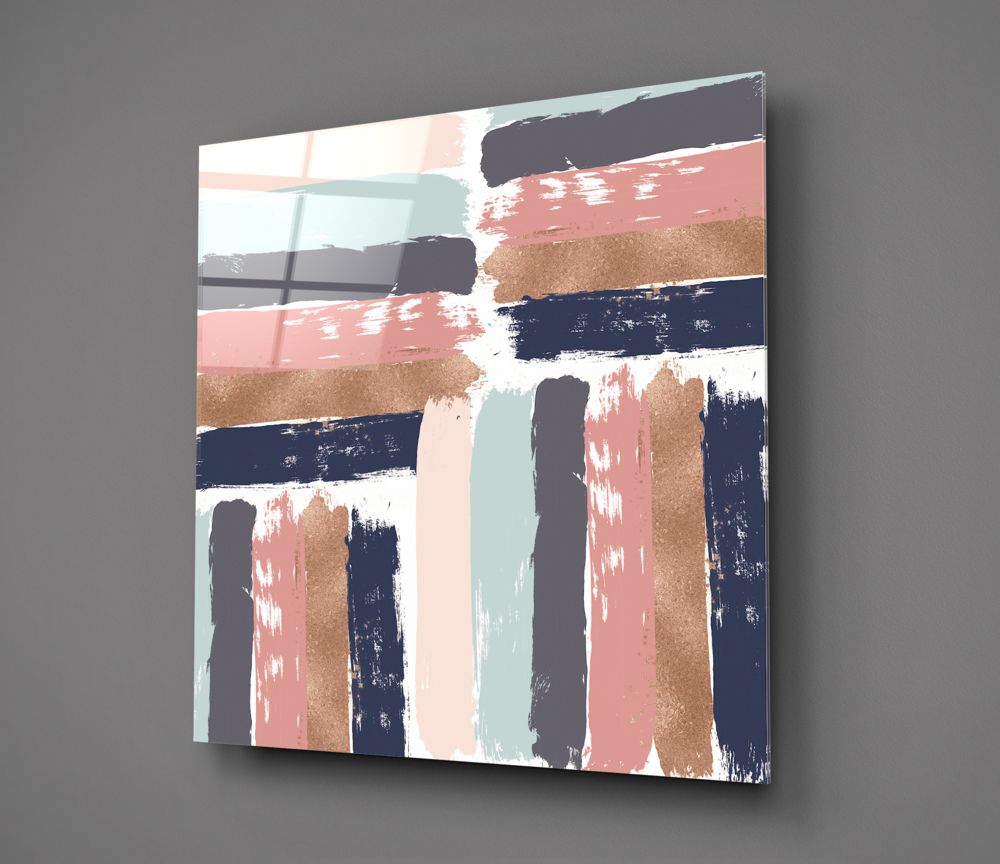 Brush Marks Glass Wall Art.