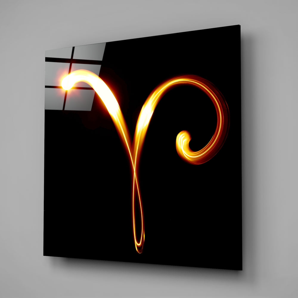 Horoscopes - Aries Glass Wall Art.