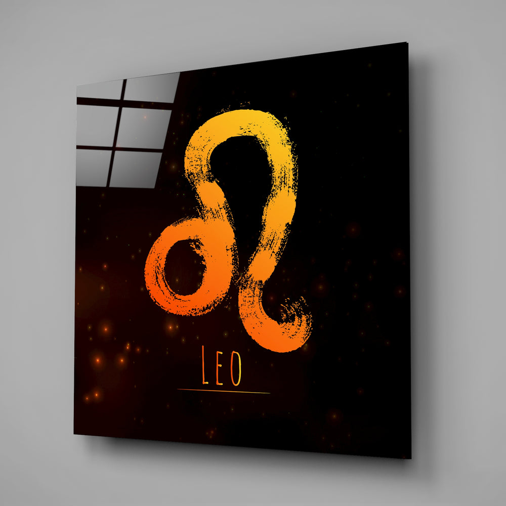Horoscopes - Leo Glass Wall Art.