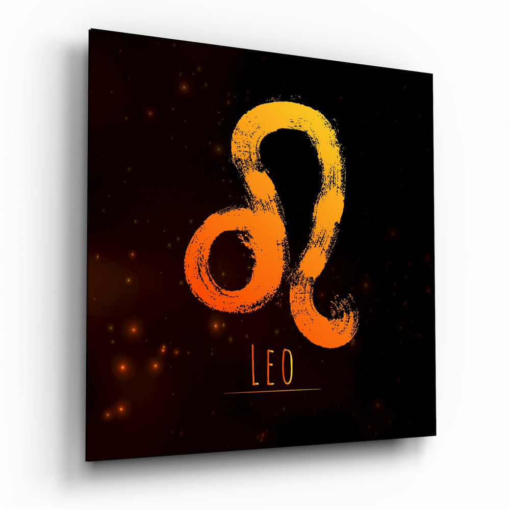 Horoscopes - Leo Glass Wall Art.