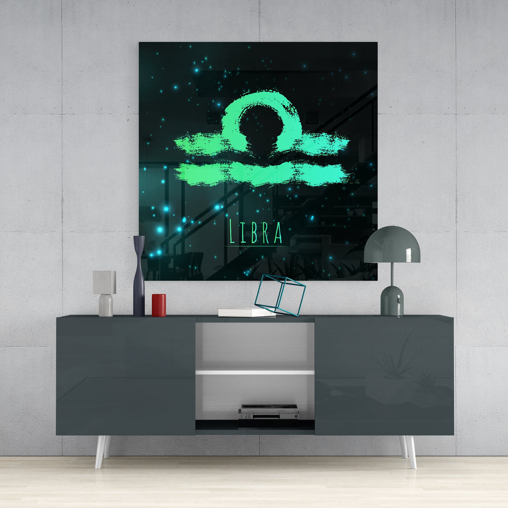 Horoscopes - Libra Glass Wall Art.