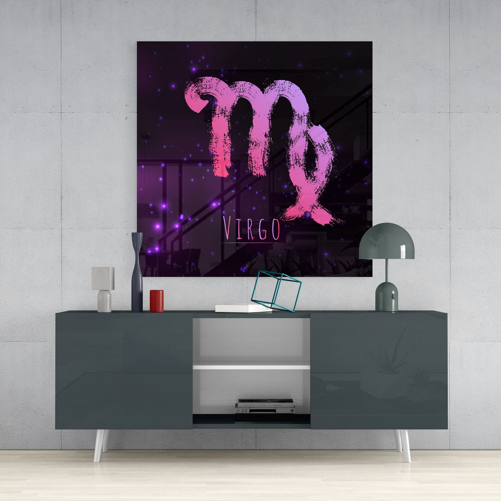 Horoscopes - Virgo Glass Wall Art.