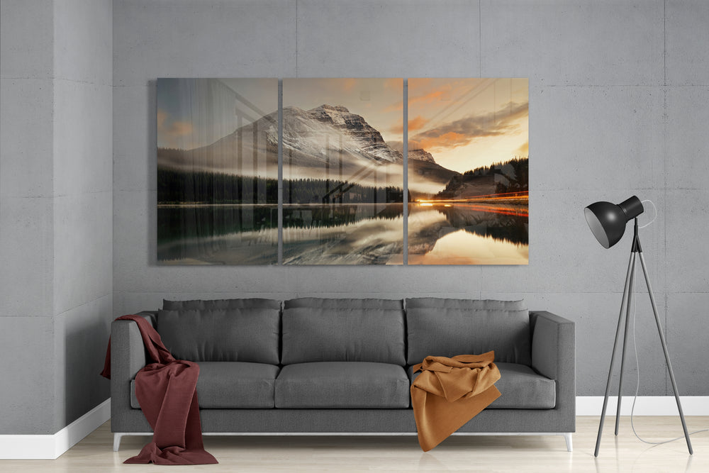 Mountain View Glass Wall Art.