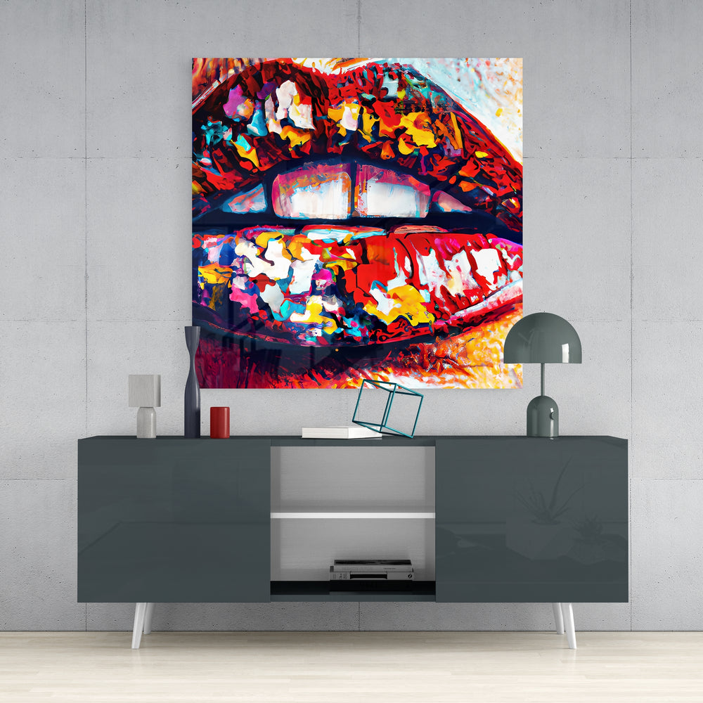 Lips Glass Wall Art || Designers Collection.