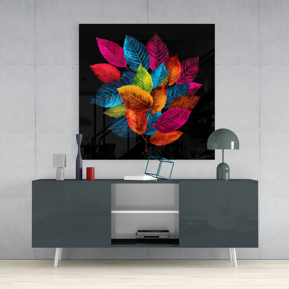 Leaves Glass Wall Art || Designers Collection.