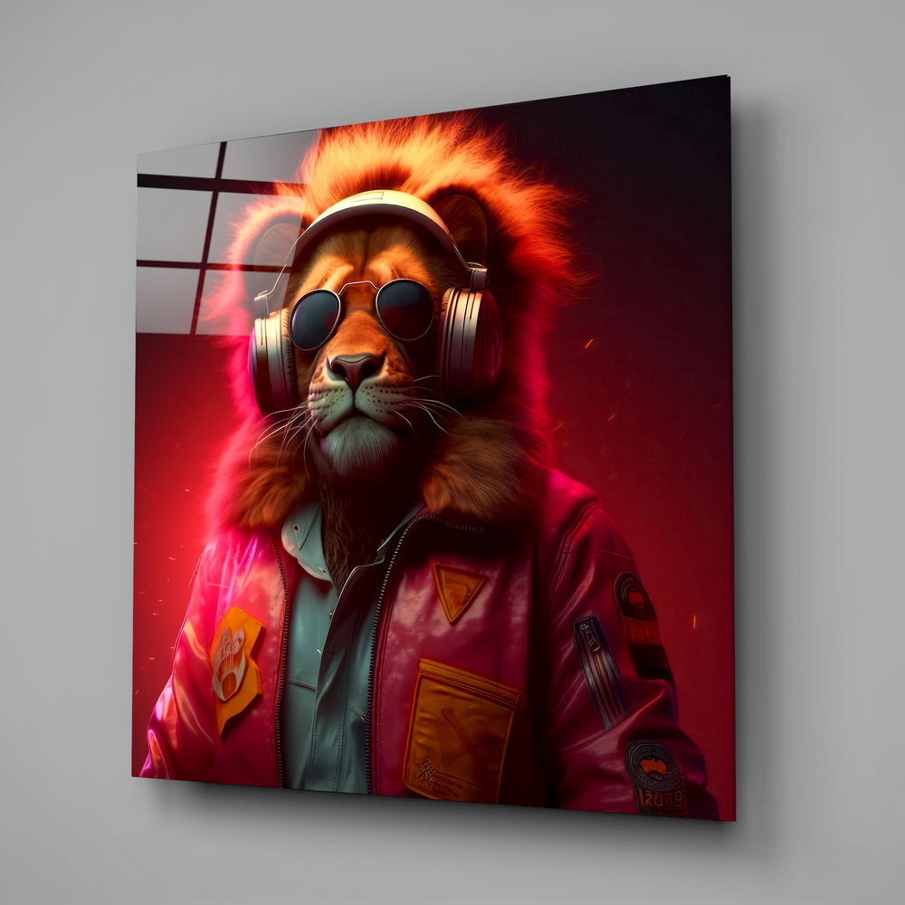 Hippie Lion Glass Wall Art || Designers Collection.