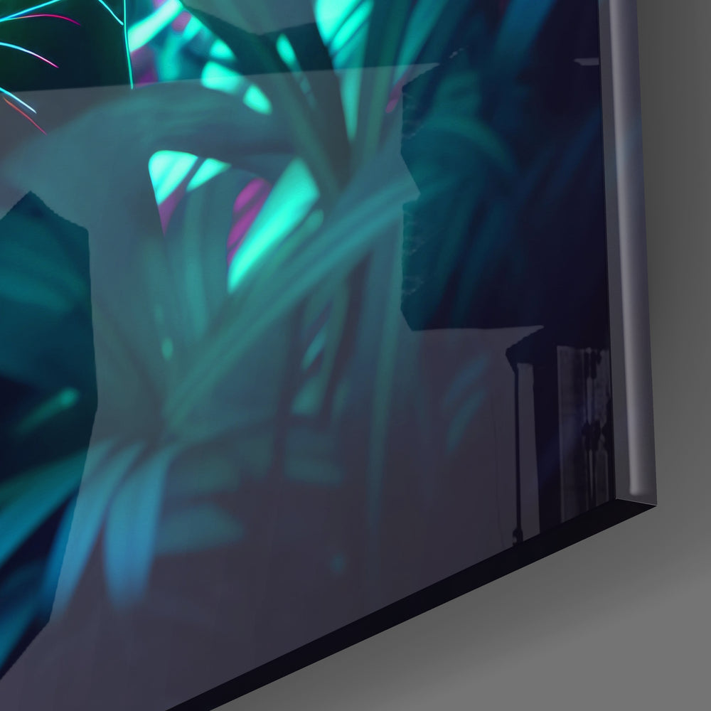 Neon Panther Glass Wall Art || Designers Collection.