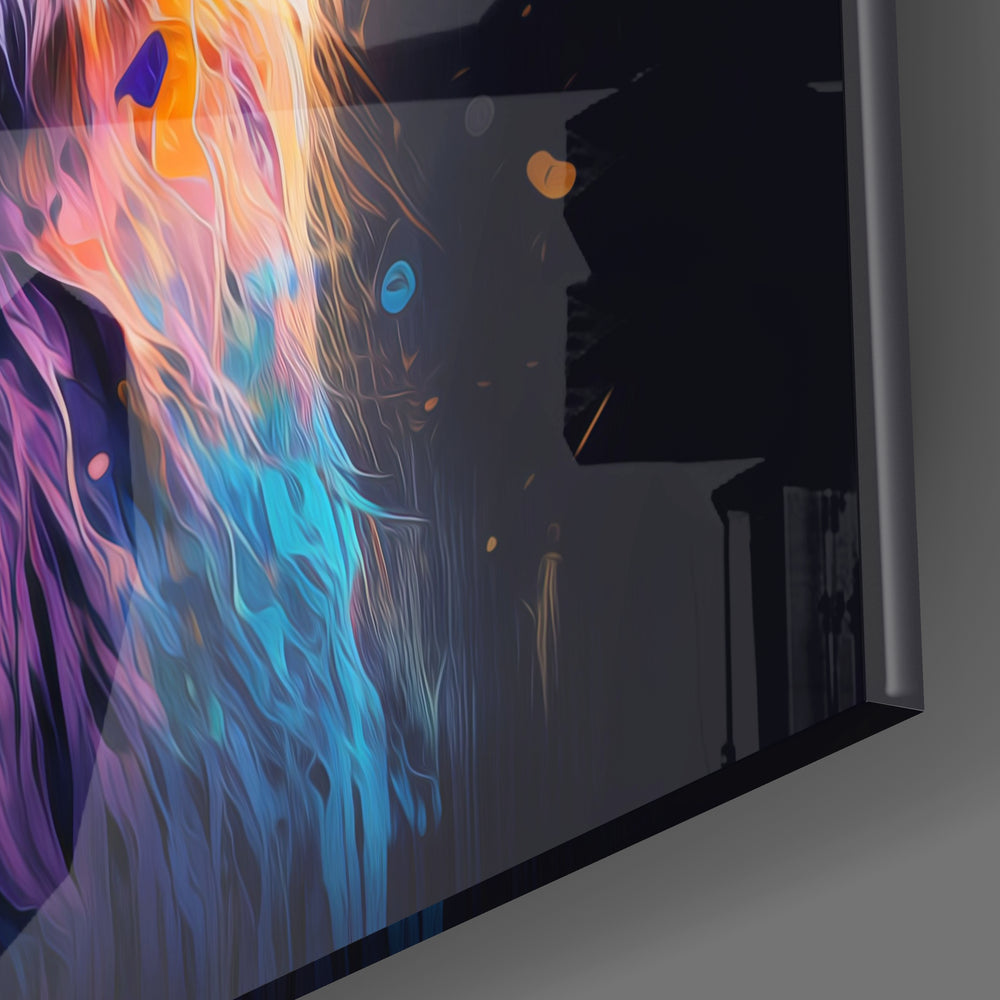 Roaring Lion Glass Wall Art || Designers Collection.