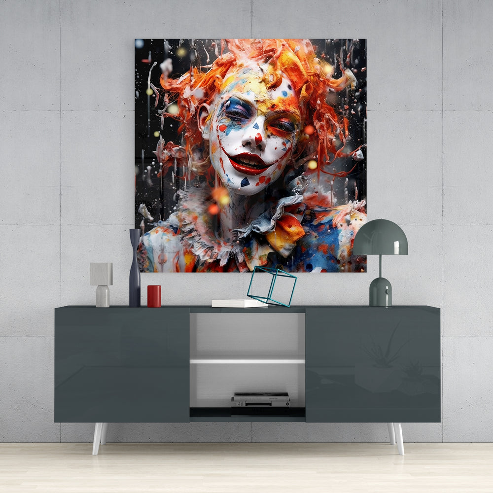 Clown Glass Wall Art.