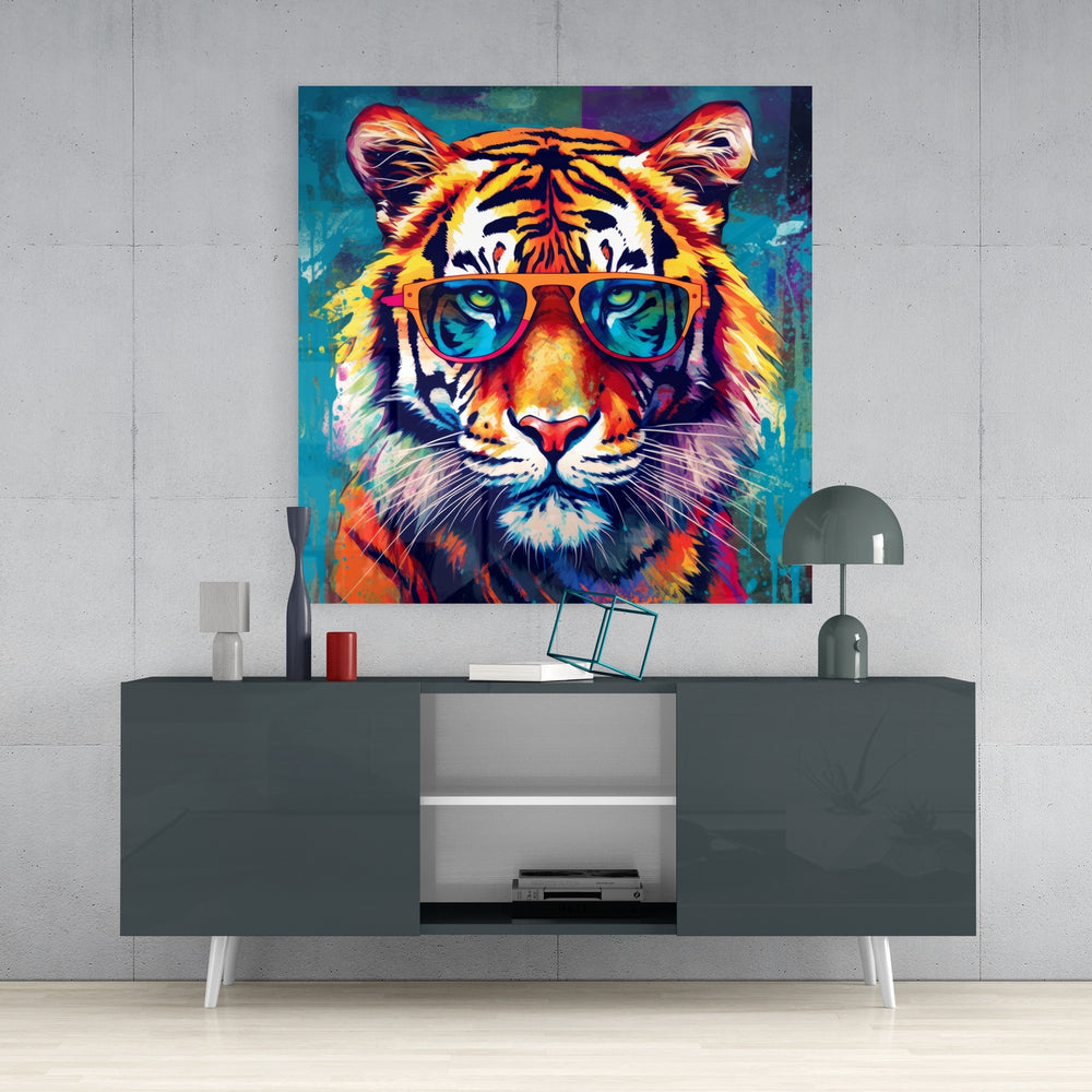 Cool Tiger Glass Wall Art.