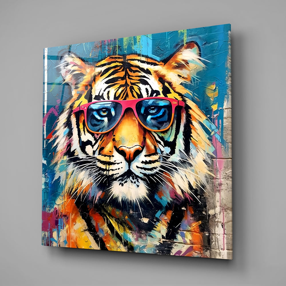 Cool Tiger Glass Wall Art.